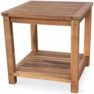 NOELA Lotto hranatý akáciový stolek – Sleviste.cz