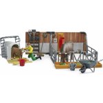 BRUDER 62611 Bworld Stáj pro krávy kráva tele a farmář – Zboží Dáma