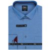 Pánská Košile AMJ pánská košile dlouhý rukáv slim fit modrá puntíkovaná VDSR1176