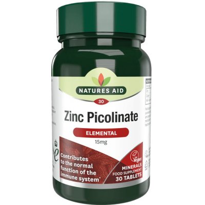 Natures Aid Pikolinát zinečnatý 15 mg 30 tablet – Hledejceny.cz