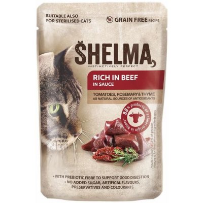 Shelma kočka s hovězím rajčaty a bylinkami v omáčce 28 x 85 g