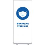 Jansen Display Set Roll-baneru Budget s vytištěným motivem maska povinná, bílý, holandsky, 870 x 2080 mm – Sleviste.cz