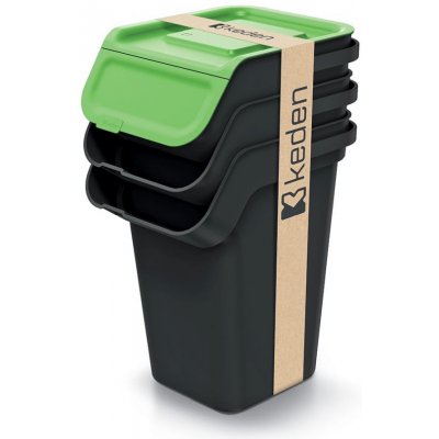 Kaddi Odpadkový koš Q SET recyklovaně černý s filtrem 3 x 25l – Sleviste.cz