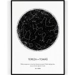 Hvězdná mapa 40 x 50 cm Napnuté plátno na dřevěném rámu – Zboží Dáma