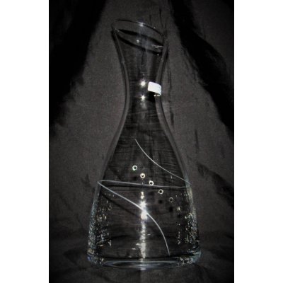 LsG-Crystal Láhev na víno/ vodu 6x Swarovski kamínek broušená/ rytá dekor Petra okrasné baleni dekanter-926 1200 ml – Zboží Dáma
