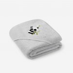 Goldea froté osuška s kapucí panda na světle šedé 100 x 100 cm – Hledejceny.cz