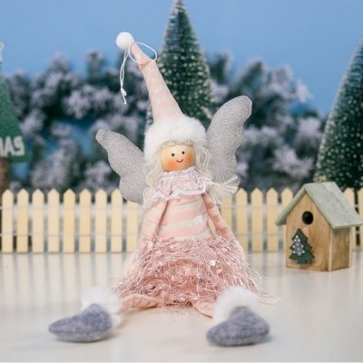 eCa ASN03 Vánoční dekorace Anděl 38 cm růžový – Hledejceny.cz