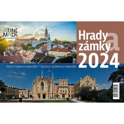 Hrady a zámky stolní týdenní 225 x 150 mm 2024 – Zboží Mobilmania