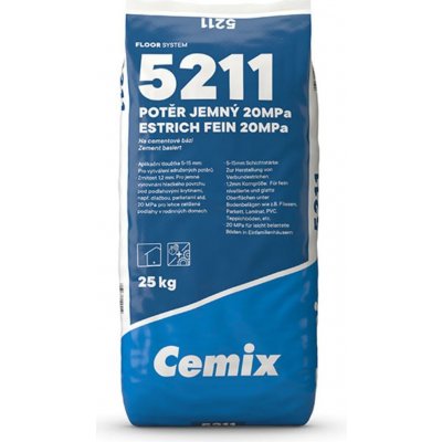 Cemix 5211/010j Potěr cementový 20 jemný, 25kg – Hledejceny.cz