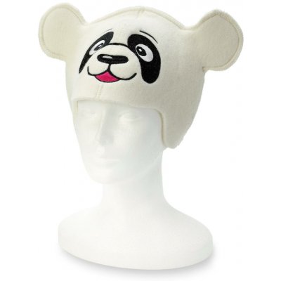 Wooline Čepice Panda bílá ouška krémová – Hledejceny.cz