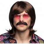 Boland Hnědá paruka s knírem retro – Zboží Mobilmania