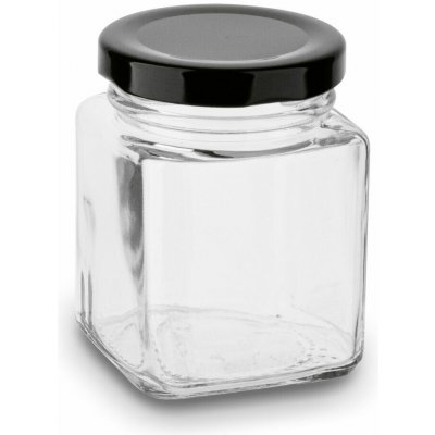 Tadar Sklenice zavařovací čtverec Belo víčko TO48 černé 150ml – Zboží Dáma