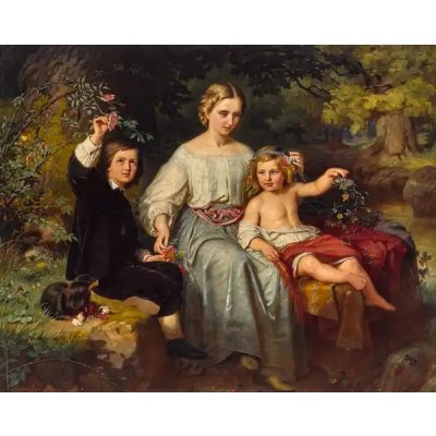 Obrazy - Bauerle, Karl Wilhelm Friedrich: Tři děti vydavatele Friedricha Bruckmanna Alphons - reprodukce obrazu