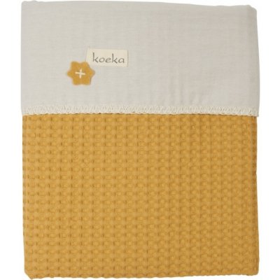 Koeka Deka Antwerp waffle flanel ochre pebble