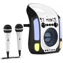 Specifikace Auna Kara Illumina černý karaoke systém CD USB MP3 LED světelná  show 2x mikrofon přenosný MG3 KaraIlluminaBK - Heureka.cz
