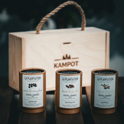 La Plantation Dárková sada Kampotský Pepř černý červený a bílý 3 x 50 g – Zboží Dáma