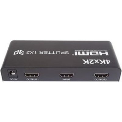 PremiumCord HDMI splitter 1-2 porty kovový s napájením, 4K, FULL HD, 3D KHSPLIT2B – Sleviste.cz