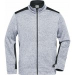Daiber JN 862 pánská bunda z pleteného fleecu white melange/carbon