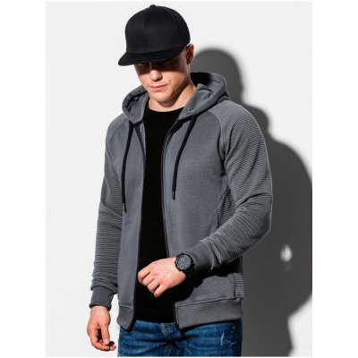 Tmavě šedá na zip Ombre Clothing Basic – Zboží Mobilmania