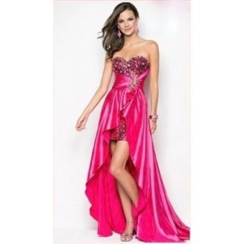 Luxusní společenské šaty 37301-5 sytě růžová