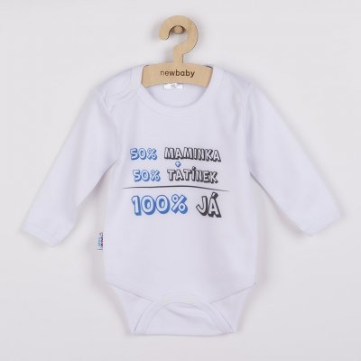 Body s potiskem New Baby 50% MAMINKA + 50% TATÍNEK 100% JÁ modré – Zboží Dáma