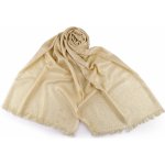 šátek šála pléd s lurexem barva 1 béžová světlá zlatá – Zboží Mobilmania