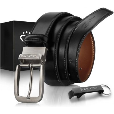 Zagatto oboustranný kožený pásek černý/hnědý ZG-5040 – Zboží Dáma