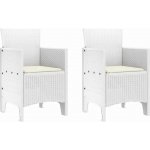 OMAXI 583086 Zahradní křeslo 2 ks Bílá 53 x 49 x 85 cm PP – Hledejceny.cz