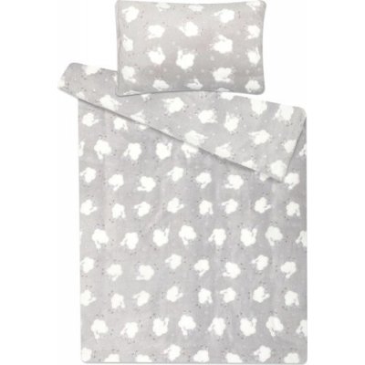 Povlečení mikroflanel do postýlky ovečky světle šedé 90 x 135 cm 40 x 60 cm – Hledejceny.cz