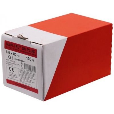HPM TEC RAPI-TEC SK PLUS 6,0x80/48+R (balení 100 ks) - stavební vruty do dřeva, polozávit, pozink, talířová hlava, TORX T30 – Hledejceny.cz