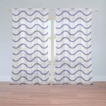 Záclony Modré vlnky: 2 ks - 150x250 cm - Sablio – Hledejceny.cz