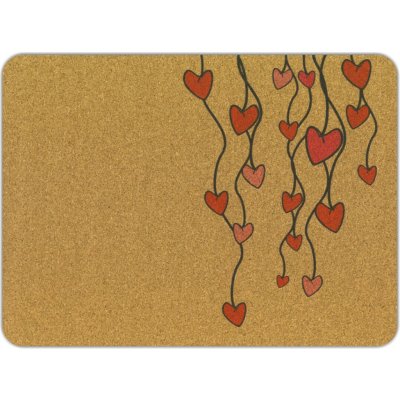 PokojovaDekorace.cz Korkové prostírání s potiskem 508 srdce na provázku 38x28cm – Zbozi.Blesk.cz