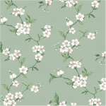Ubrus PVC MIS572, metráž, šířka 140 cm, třešňové květy na zeleném podkladu, IMPOL TRADE – Hledejceny.cz