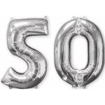 Fóliový balón ve tvaru čísla 50 stříbrný – Zboží Mobilmania