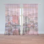Sablio Záclony Barevné domky na pobřeží: 2ks 150x250cm – Hledejceny.cz