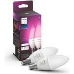 Philips Hue White and Color Ambiance Bluetooth LED žárovka E14 set 2ks 8719514356719 2x4W 2x470lm 2000-6500K RGB – Zboží Živě