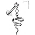 Šperky4U labreta piercing do brady s hadem LB051 – Zboží Dáma