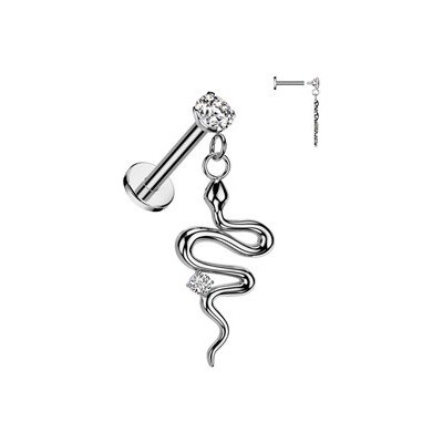 Šperky4U labreta piercing do brady s hadem LB051 – Zboží Dáma