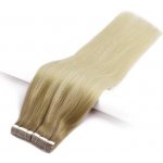 Vlasové PU pásky tape in na prodlužování vlasů 30cm ombré balayage šedá/18/60 šedá / nejsvětlejší hnědá / platina – Sleviste.cz