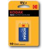 Baterie primární Kodak MAX SUPER ALKALINE 9V 1ks 146550