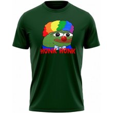 MemeMerch tričko Pepe Clown Honk Honk Bottle Green
