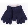 Dětské rukavice Yoclub chlapecké pětiprsté dvouvrstvé rukavice námořnická modrá