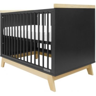 New Baby postýlka se zábranou MARCUS 120x60 cm grafit,bílá 55258-16 – Sleviste.cz