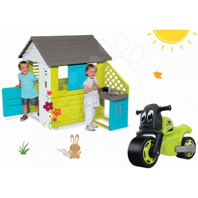 Smoby set domeček Pretty Blue a BIG odrážedlo Racing Bike 810703-18 – Sleviste.cz