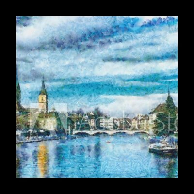 Obraz 1D - 50 x 50 cm - Oil painting. Art print for wall decor. Acrylic artwork. Big size poster. Watercolor drawing. Modern style fine art. Beautiful autumn city landsc – Zboží Mobilmania