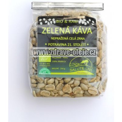 Salute Livi Zelená Káva Bio RAW 250 g – Zboží Mobilmania