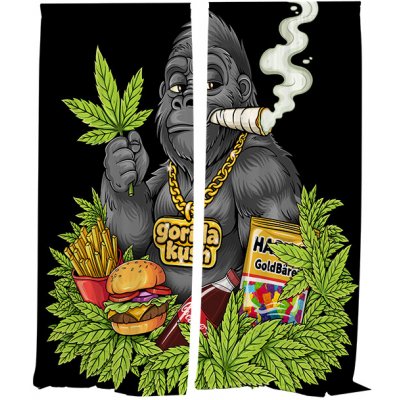 IMPAR Závěsy Gorilla kush (Rozměr : 140x250, Materiál: Interlock) – Hledejceny.cz