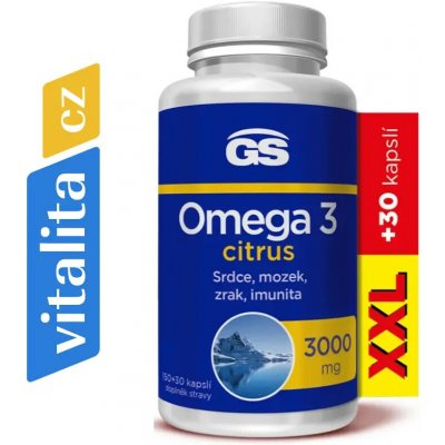 GS Omega 3 citrus 3000 mg 150+30 kapslí – Hledejceny.cz