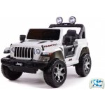 Daimex elektrické autíčko Jeep Wrangler Rubicon 4x4 dvoumístné lakované bílá – Zbozi.Blesk.cz