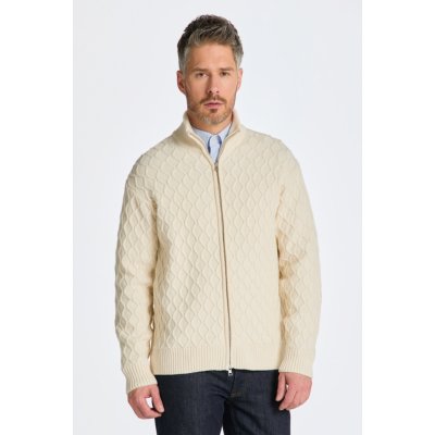 Gant Cable Zip Cardigan bílá – Zboží Mobilmania